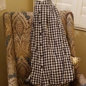 Who What Wear Gingham Midi Skirt